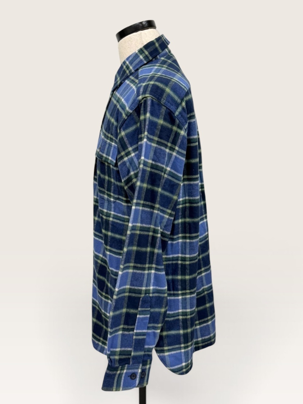 L.L.Bean Flannel Shirt Men's Chamois Traditional Fit Plaid Deep Blue NWT - Picture 5 of 13